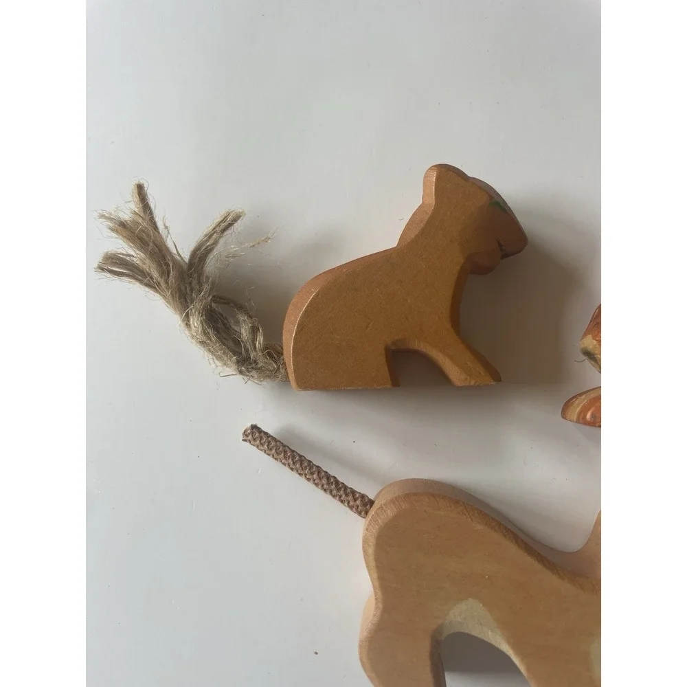 Holztiger‎ Ostheimer Lion Cub Tiger Wooden Animal Lot Waldorf Montessori Toys